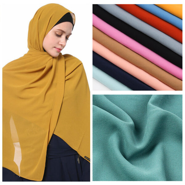 Monochrome Pearl Chiffon Hijab Scarf – Lightweight, Elegant & Breathable (70x180cm)