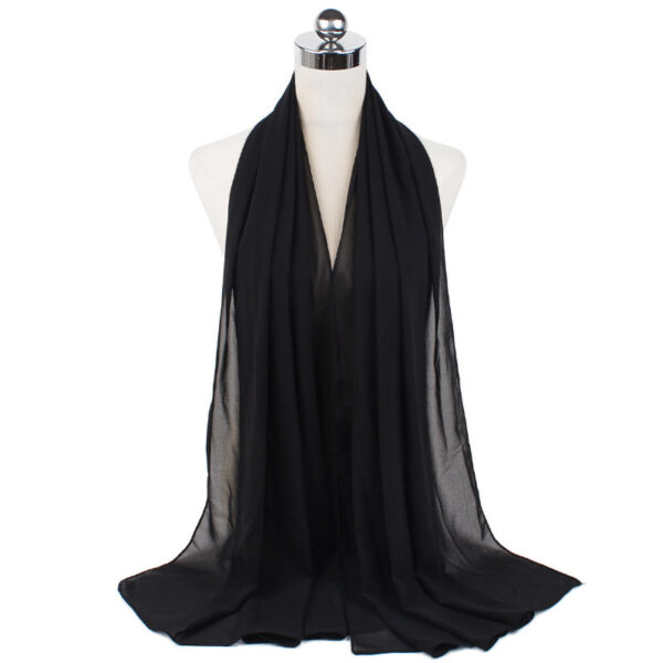 Monochrome Pearl Chiffon Hijab Scarf – Lightweight, Elegant & Breathable (70x180cm) - Image 2