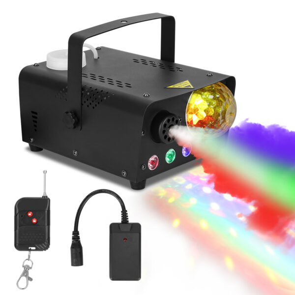 600W Fog Machine with Disco Ball RGB Lights | Remote Control Party Smoke Machine - Image 2