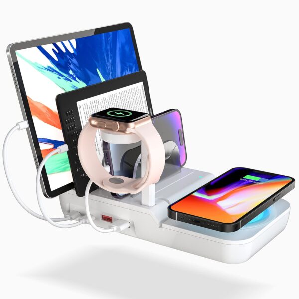 70W 5-in-1 Fast Charging Station – Wireless + USB Dock for Multiple Devices