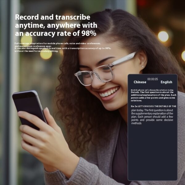 AI Smart Glasses with Bluetooth – Real-Time Translation, Voice Control & Music - Image 2
