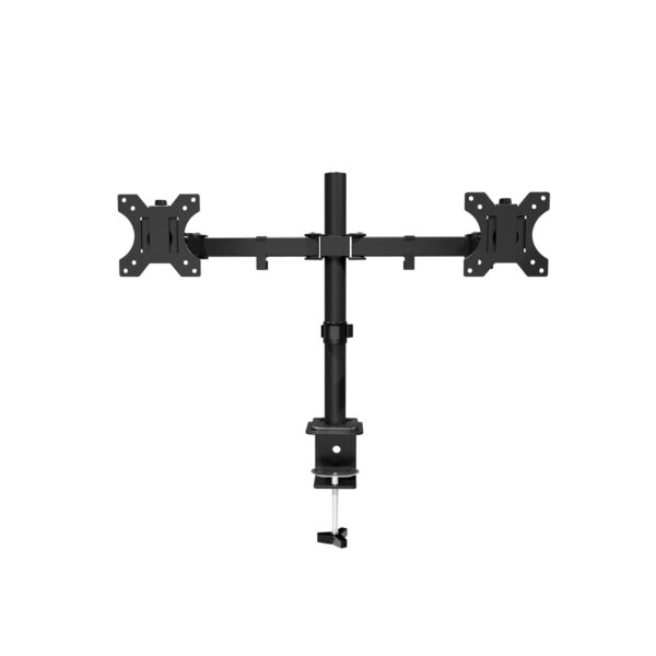 Dual Screen Desk Mount – Space-Saving Steel Stand with Cable Management