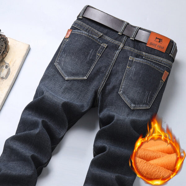 Straight Tube Loose Plush Thick Pants For Men - Image 5