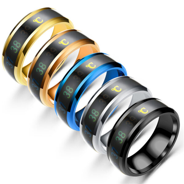 Smart Temperature Display Ring | Stainless Steel Mood Couple Ring