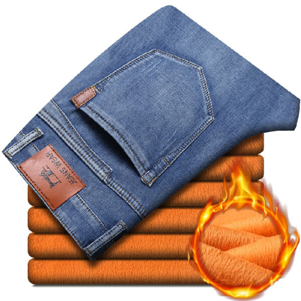 Straight Tube Loose Plush Thick Pants For Men - Image 2