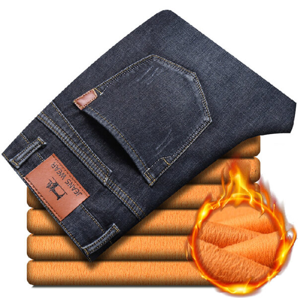 Straight Tube Loose Plush Thick Pants For Men - Image 4