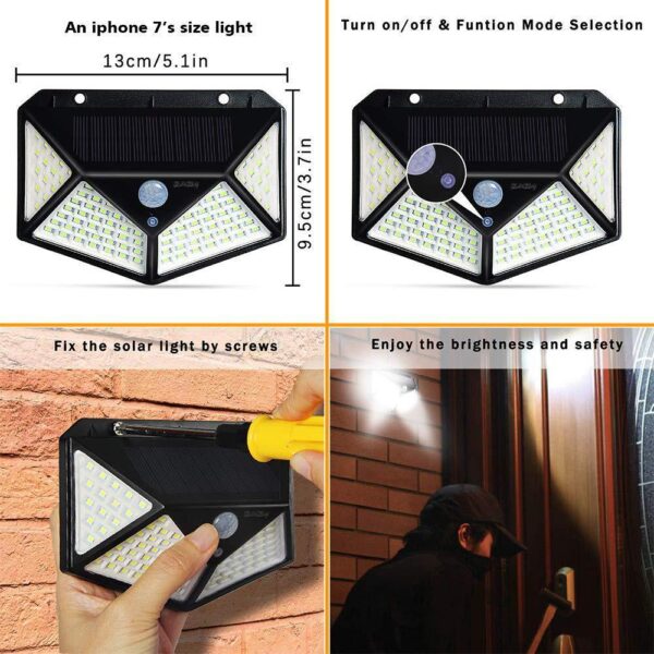 LED Solar Wall Light – Outdoor Motion Sensor Security Lamp, Waterproof, Energy-Saving - Image 3