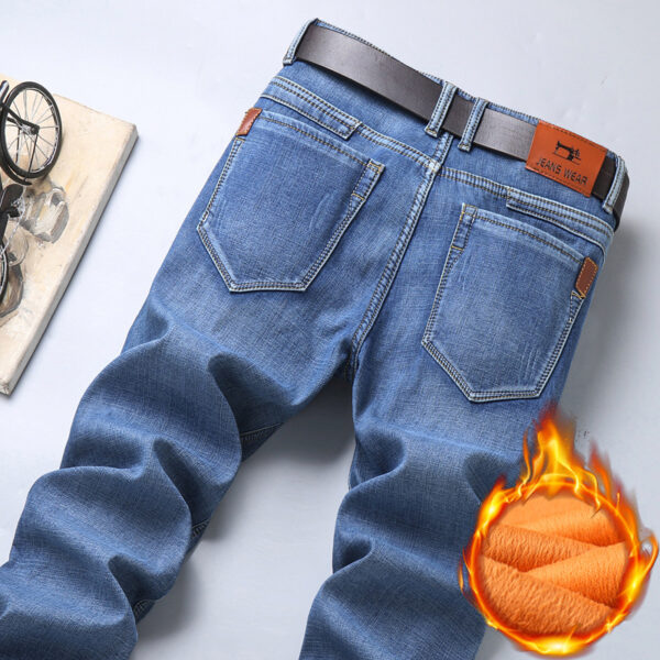 Straight Tube Loose Plush Thick Pants For Men - Image 3