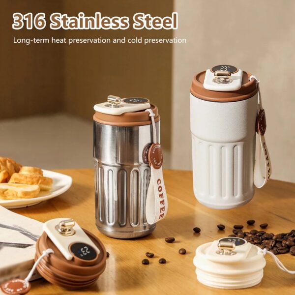 Smart Digital Thermal Bottle 450ml | Stainless Steel Coffee Mug & Water Flask